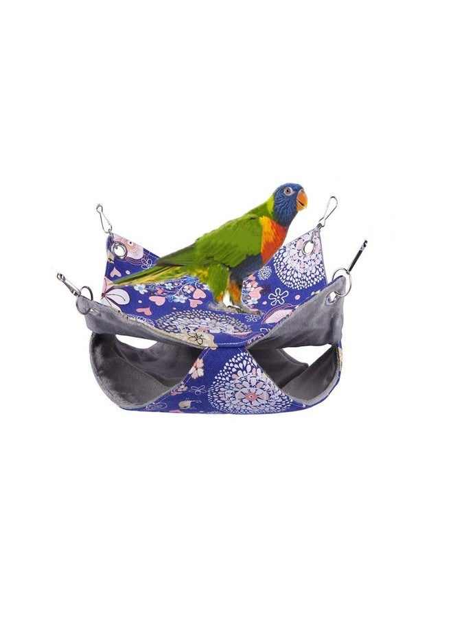 Litewoo Bird Double Hammock Pet Bunk Bed Cage Warm Sleeper Hanging Nest for Parrot Budgie Parakeet Cockatiel Conure Lovebird Hamster Chinchinlla Guinea Pig Cage Accessories (Blue Deer,Small) - Image 1